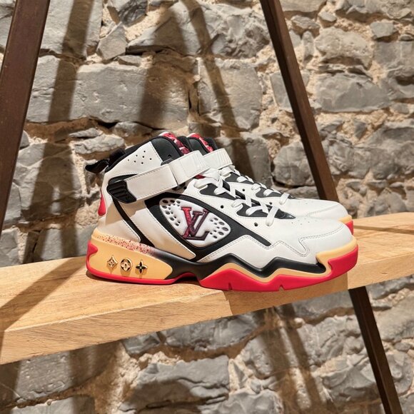 Louis Vuitton FW22 White Red Trainer 2 Basketball Sneakers - Picture 1 of 13